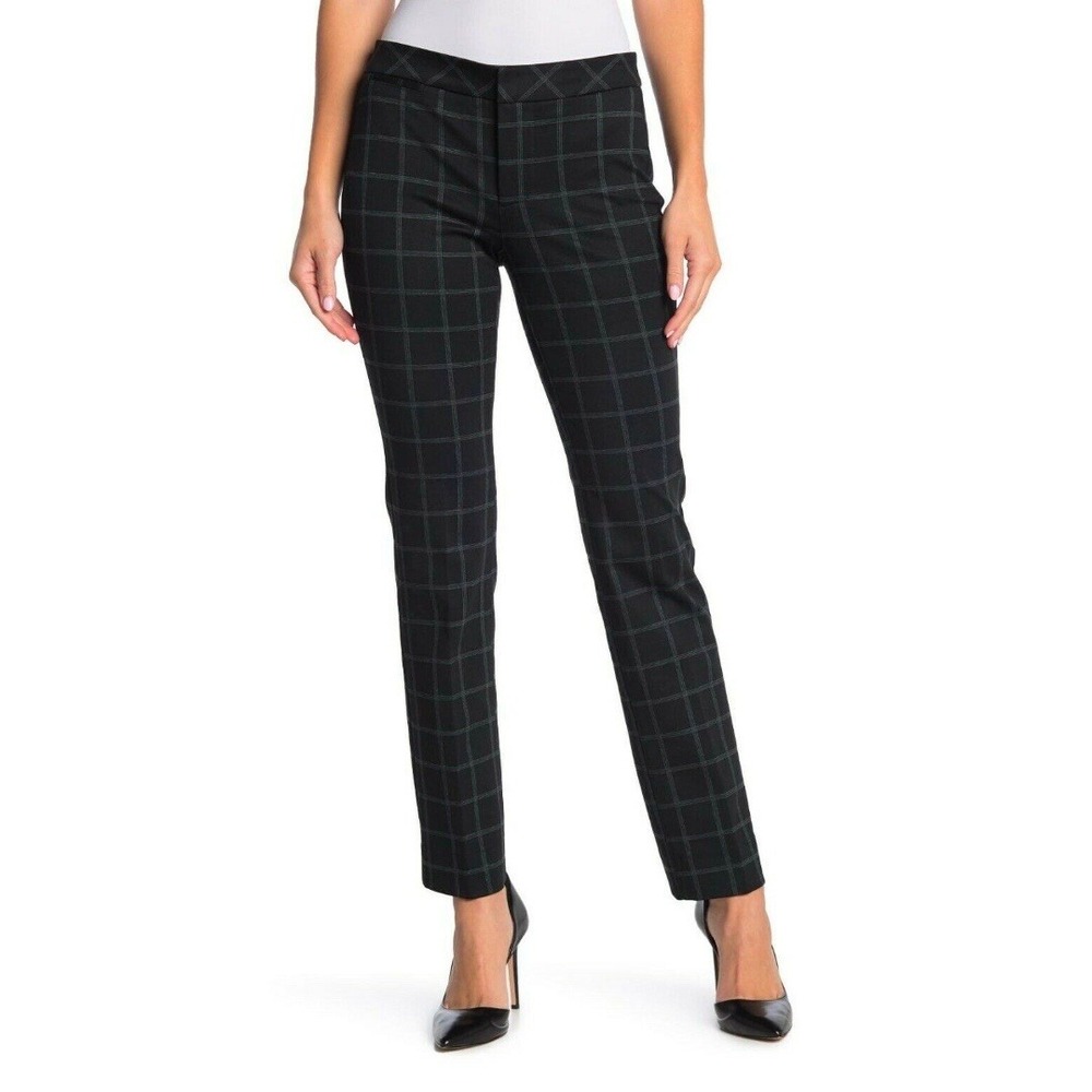 NYDJ Slim Plaid Trousers Pants Petite Mod Windowpane Size 8p - Retails‎ $119